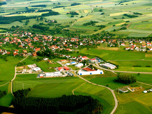 Schopfloch mit Gewerbegebiet noch ohne Umgehungsstraße