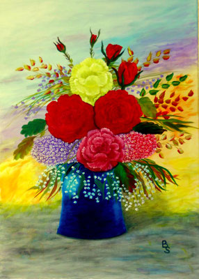 "Garnierter" Rosenstrauß, 50*70, 2020