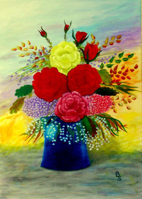 "Garnierter" Rosenstrauß, 50*70, 2020