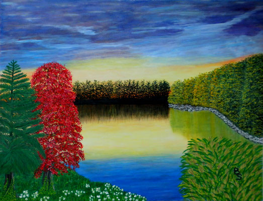 Sonnenuntergang am See, 75*55, 2011