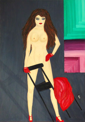 ...die mit dem schwarzen Stuhl, 50*70, 2011