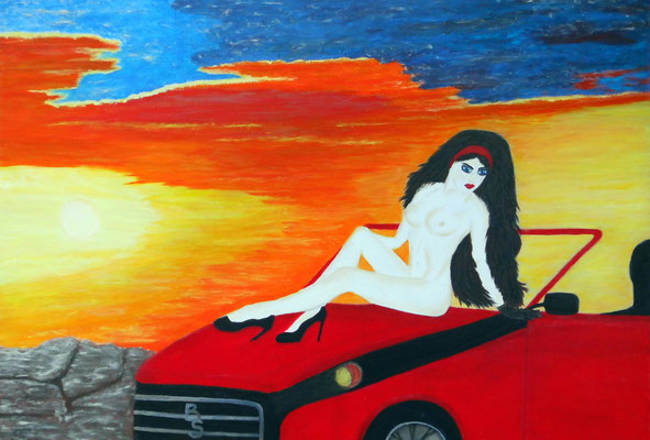 ...die mit dem roten Cabrio, 100*70, 2011
