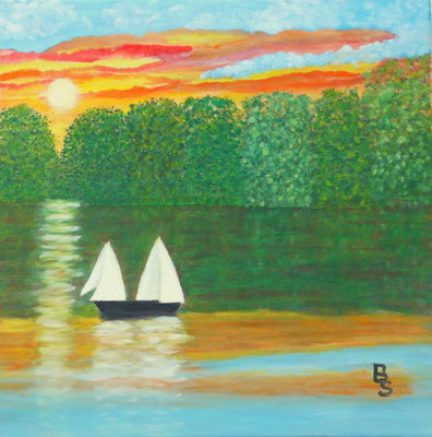 Abend am Bodensee, 40*40, 2014