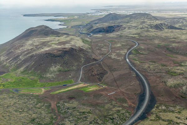 02.08.  Mýflug Air - Volcanic Flight - Blick Richtung Grindavík