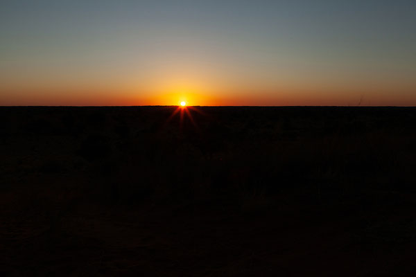 20.02. Farm Tranendal/Red Dune Camp: um 6 Uhr werden wir von einem traumhaften Sonnenaufgang geweckt
