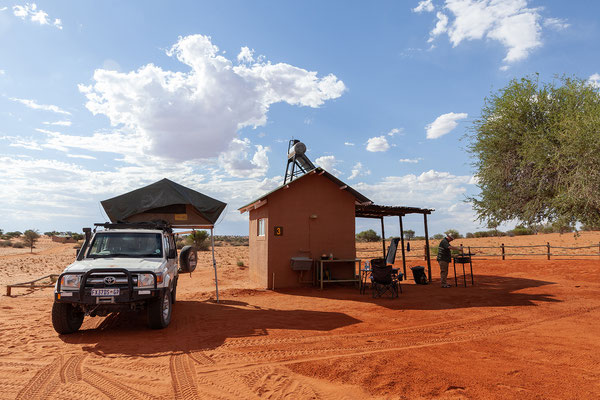 20.02. Bagatelle Kalahari Game Ranch: Campsite Nr. 3