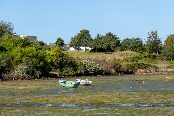 25.09. Als nächstes Ziel steuern wir die malerische Île de Saint Cado mit dem Haus auf der kleinen Insel davor an.