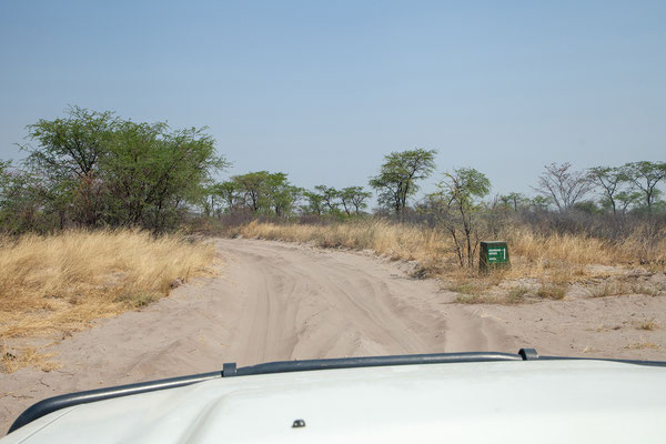 29.09. Vom Planet Baobab fahren wir durch das Phuduhudu Gate in den Makgadikgadi Pan NP.