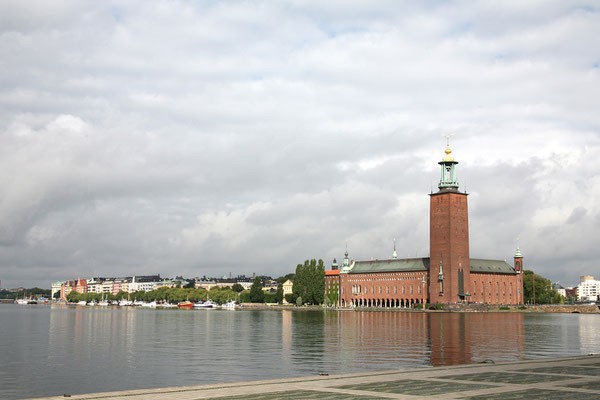 Riddarholmen, Evert Taubes terrass, Blick auf Stadshuset