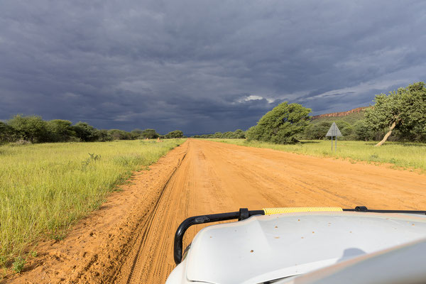 27.03. Entlang der D2512 haben wir bei schönem Licht tolle Ausblicke auf den Waterberg.