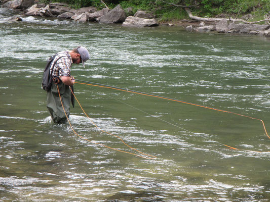 Mike am Fischen im Gallatin River