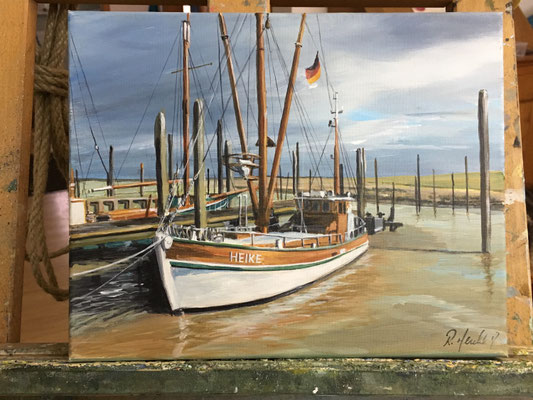 Krabbenkutter Heike, Ditzum 24  x 30 cm 