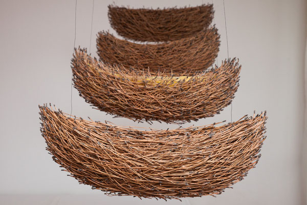 barcas 1-4 – Pinus maritima, Bienenwachs, Draht, 55x20x20 cm, 2013