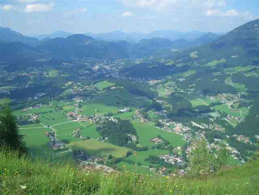 Blick vom Grünstein auf Schönau und Berchtesgaden