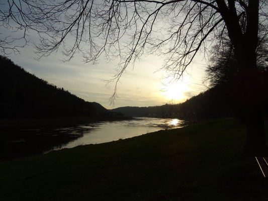 Abendstimmung an der Elbe bei Wehlen