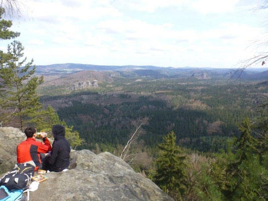 Blick vom Langen Horn über die endlosen Wälder der hinteren Sächsischen Schweiz
