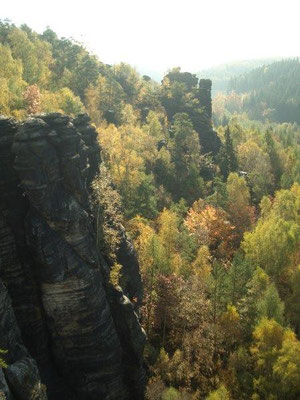 Blick übers herbstliche Bielatal