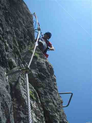 Auf dem Isidor-Klettersteig am Grünstein