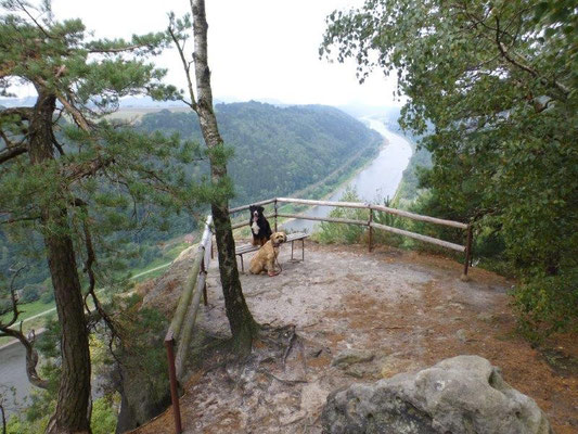 Vreni und Nepomuk an der Kleinen Bastei