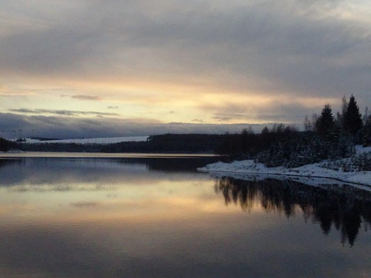 Sonnenuntergang an der Preßnitztalsperre