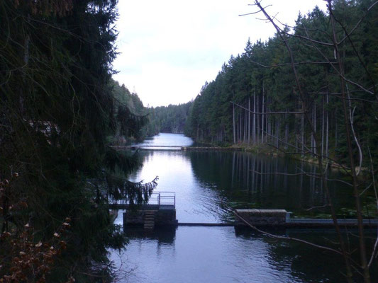 Talsperre im Abendlicht