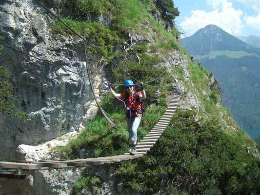 Hängebrücke auf dem Isidor-Klettersteig