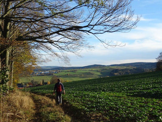 Blick über Wünschendorf nach Pockau