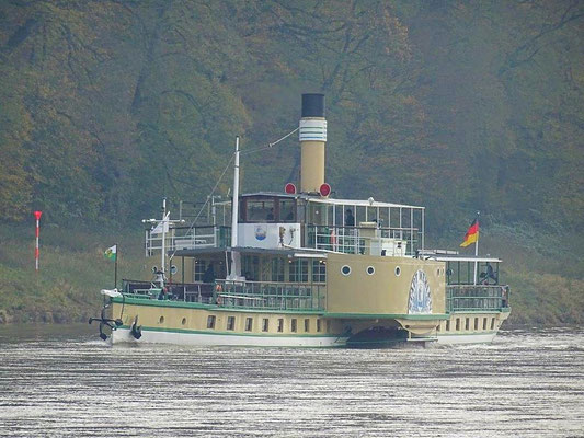 Raddampfer auf der Elbe