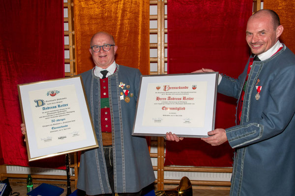 50 Jahre MK und Ehrenmitglied Andreas Reiter und Obmann Hannes Siebert