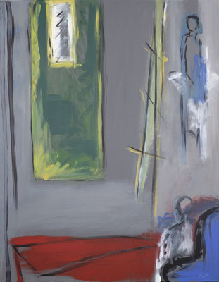 Im Atelier, Acryl auf Leinwand, 90x70 cm, 2016
