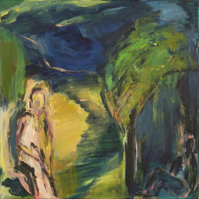 Im Laufe eines Tages III, 2023, Acryl auf Leinwand, 40 x 40 cm