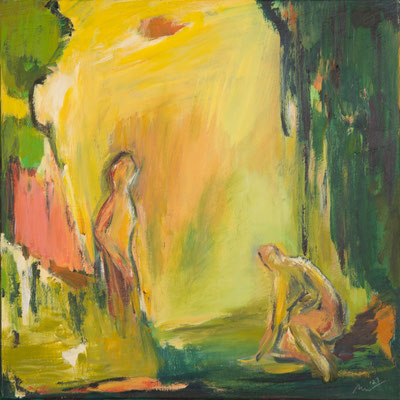 Im Laufe eines Tages II, 2023, Acryl auf Leinwand, 40 x 40 cm