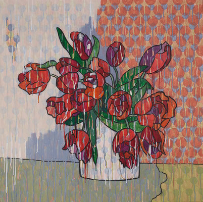 Flammender Frühling | 100x100 | 2022