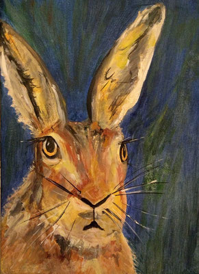 Melanie Clayton, Hare, watercolour