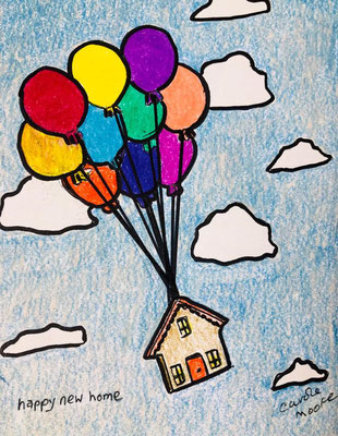 Carol Moore, Ballons, pen and ink
