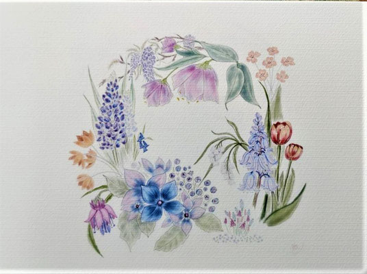 Paules Reay-Earnshaw, florals, watercolour