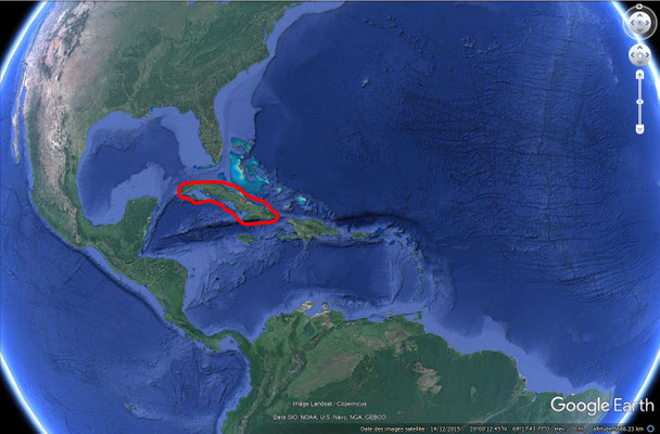 Cuba, vue satellite