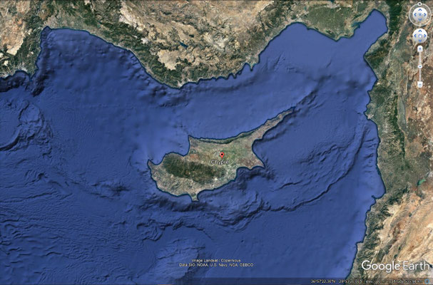 Chypre, vue satellite.