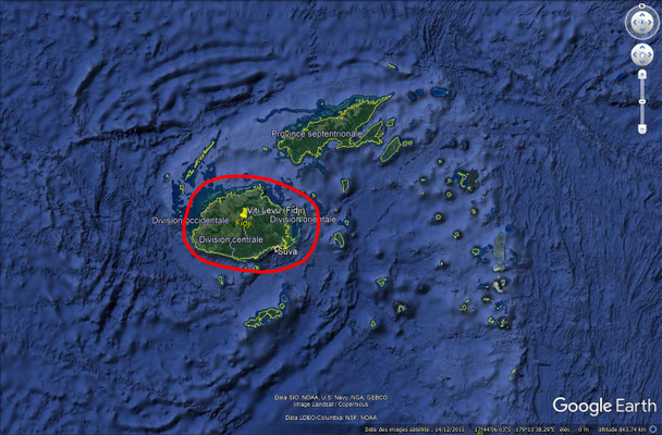 Viti Levu, vue satellite.