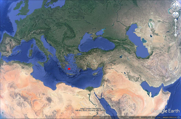 Milos, Kimolos et Polyaigos, vue satellite.