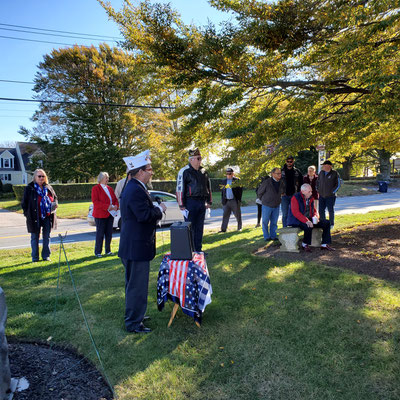 Outdoor portion of today's cermony which included a Floral Tribute (Linda Zagaglia-Gutierrez and Carolyn Evans-Carbery)