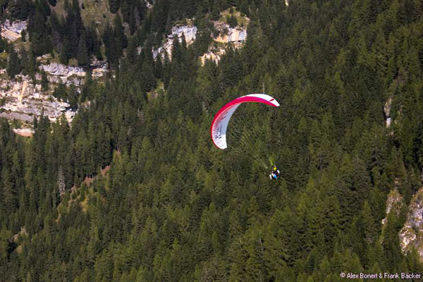 Südtirol 2016, Paraglidingflug am Spitzbühl