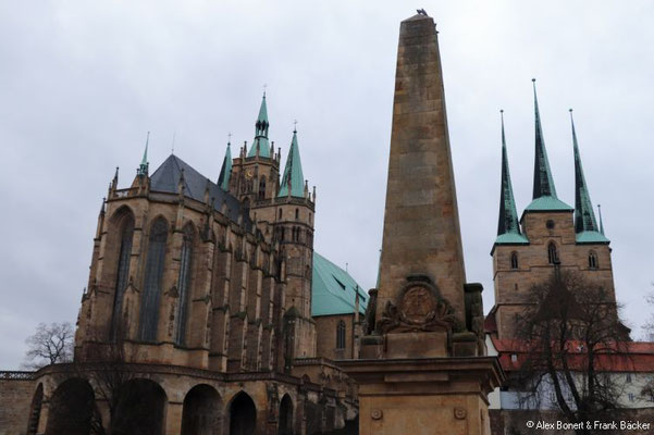 Erfurt 2020, Dom St. Marien und Kirche St. Severi mit Obelisk