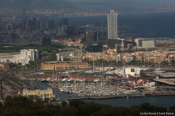 Barcelona 2015, Blick vom Montjuic auf die Stadt und Port Vell