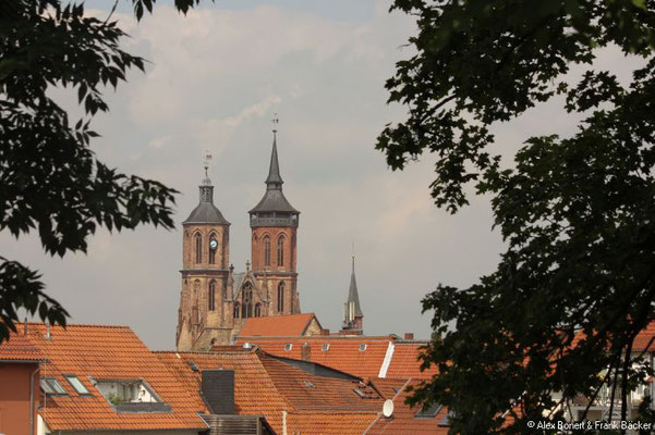 Göttingen 2021, Blick vom Cheltenham-Park zur Rats- und Marktkirche