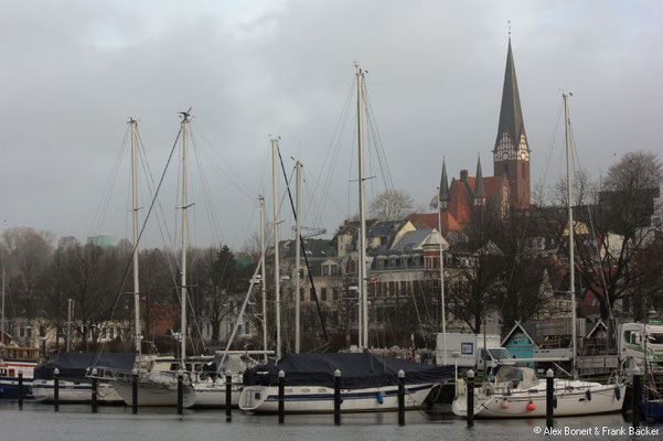 Flensburg 2020, Blick vom Hafen zur Kirche St. Jürgen