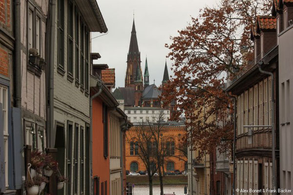 Schwerin 2022, Blick durch die Altstadt zur Paulskirche