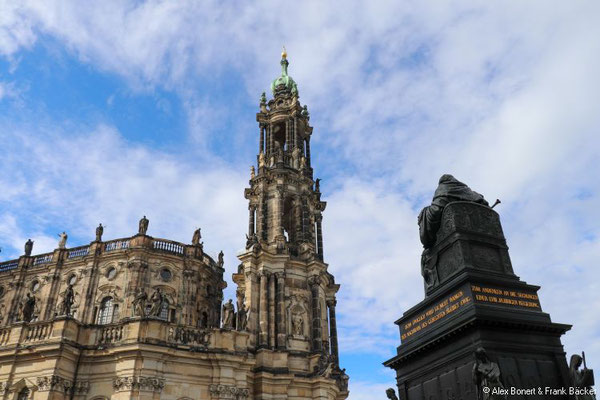Dresden 2022, Kathedrale Sanctissimae Trinitatis und Friedrich-August-Denkmal