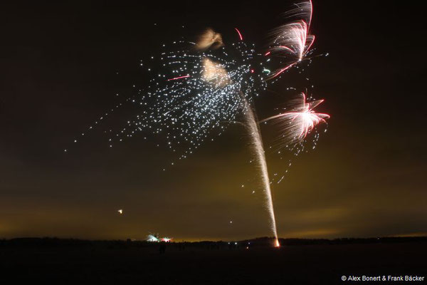 Südholland 2018, Silvesterfeuerwerk am Strand in Kijkduin