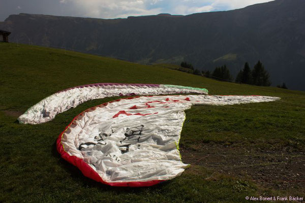 Südtirol 2016, Seiser Alm, Paragliding-Startplatz am Spitzbühl